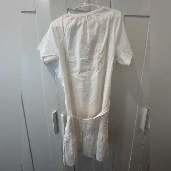 Saks Fifth Avenue White Belted Linen Dress - US Women’s Size XL - Picture 3 of 7